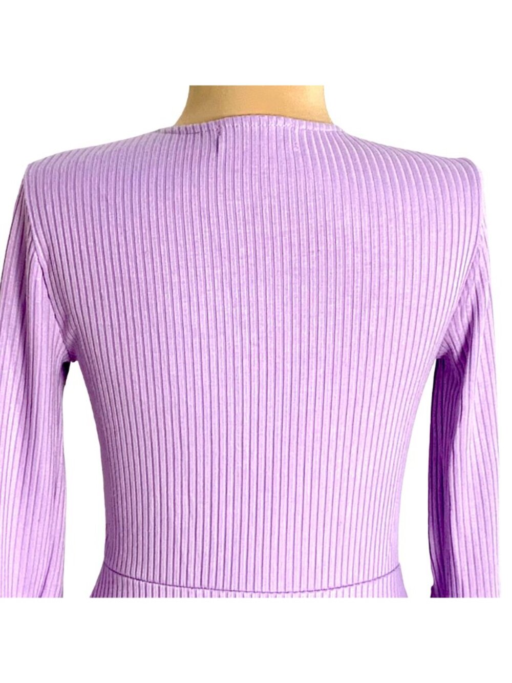 Urban Outfitters Lilac Skater Fairy Coquette Dress S Ribbed Flare Sleeve A-line - Picture 7 of 11
